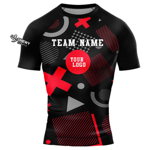 เสื้อใส่เล่นฟิตเนสแบบซับลิเมต BJJ เสื้อแรชการ์ดสำหรับผู้ชาย - Product Image 6