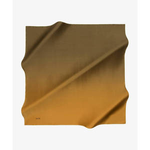 Luxury Mustard <b>Silk</b> Square Scarf with Leopard and Polka Dot Print - Product Image 2