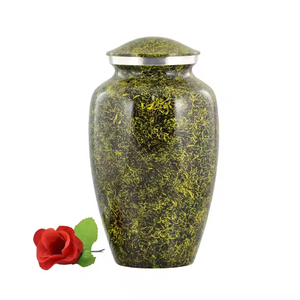 Top vente urnes de crémation Floral vert clair autocollant imprimé fini adulte cendres humaines urnes de stockage dans le budget amical prix - Product Image 1
