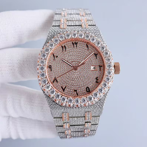 Relojes mecánicos automáticos de lujo de alta calidad para hombres Reloj de pulsera de acero inoxidable Totalmente Moissanite Cuarzo Moda de negocios - Product Image 3