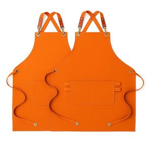 Delantal de Trabajo Resistente con Tirantes Cruzados, Sin Mangas, Protección UV, Impermeable, Resistente al Aceite, con Bolsillo y Logotipo Personalizado (Material de Cuero) - Product Image 6