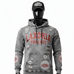 Conjunto de Sudadera con Capucha y Pantalones Deportivos Extra Grandes con Diseño Nuevo 2026, con Pedrería, Cierre de Cremallera, Lavado Ácido Personalizado, Trajes Deportivos de Algodón para Hombre - Product Image 5
