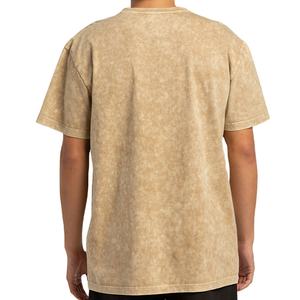 Camisetas de Hombre de Algodón 100%, Estilo Hip Hop, Negras, Holgadas, con Logotipo Personalizado, Lavado Ácido, Estilo Vintage - Product Image 3