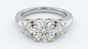 Anillo de Diamantes para Mujer, Corte Brillante Redondo, Joyería Clásica de Compromiso, Diamantes Cultivados en Laboratorio - Product Image 1