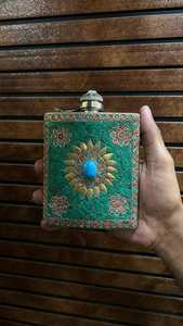 Custom Made Mini <b>Metal</b> Mosaic Water <b>Flask</b> Assorted Designs for Business Gifts for Drinks - Product Image 2