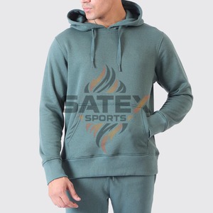Ensemble de survêtement décontracté pour homme à capuche en coton 100% avec logo personnalisé pour l'hiver - Product Image 2