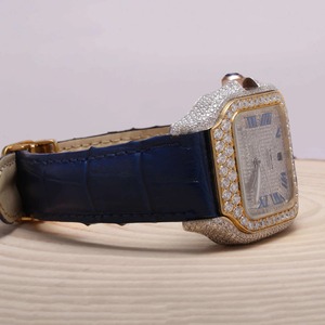 Montre chronographe unisexe en acier inoxydable avec quartz taillé en moissanite VVS, cadran analogique saisissant, mode hip-hop avant-gardiste - Product Image 5