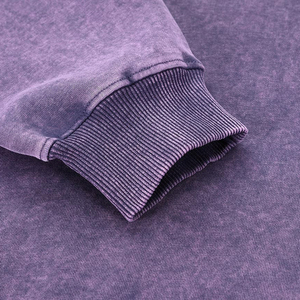 Unisex Solid Acid Wash Oversized Vintage Heavyweight Distress Washed High Quality Customized Front Logo Winter Basics <b>Hoodie</b> - Product Image 5