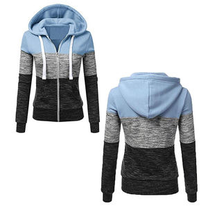 เสื้อฮู้ดผู้หญิงสีตามสั่งสำหรับฤดูใบไม้ร่วง ผ้าโพลีเอสเตอร์ 100% ราคาถูก ซิปคุณภาพสูง ขายส่ง แห้งเร็ว - Product Image 6