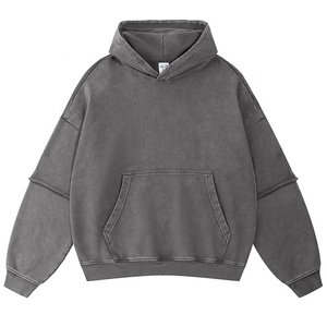 Sudadera con Capucha de Primera Calidad con Lavado Ácido, Personalizada con Estampado, Ropa Urbana para Uso en Exteriores, Estilo Clásico para Invierno - Product Image 2