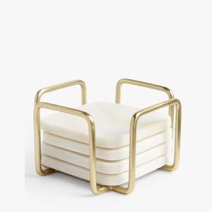 จานรองแก้วเซรามิกทรงกลมสไตล์เมดิเตอร์เรเนียนพร้อมฐานไม้ก๊อกป้องกันพื้นโต๊ะดูดซับและที่วางโลหะ - Product Image 4