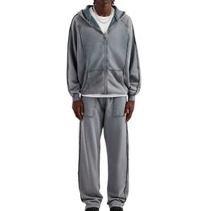 Bas prix survêtement personnalisé pour hommes deux pièces Jogging porter survêtement ensemble dernier style lavage à l'acide survêtement ensemble 2026 - Product Image 4