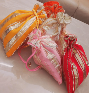 Bolsa étnica india Potli, bolsa de joyería, bolsas de regalo de devolución festiva, bolsas con cordón de boda, Haldi Mehndi Sangeet, regalos de devolución, favores - Product Image 4