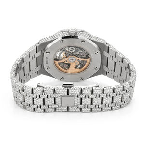 Montre de luxe de haute qualité pour homme, en acier inoxydable, avec quartz et moissanite glacée - Product Image 6