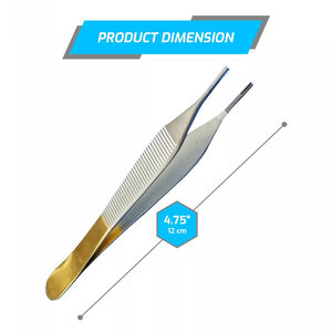 Fórceps bipolares Adson Acero inoxidable 12cm Instrumento quirúrgico manual reutilizable con punta de 1mm - Product Image 1
