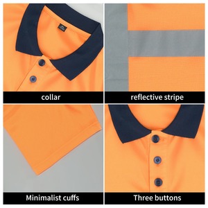 Camiseta Polo de seguridad de alta visibilidad, tiras reflectantes, camisa de trabajo de manga corta personalizada, pantalones de trabajo en carretera - Product Image 5
