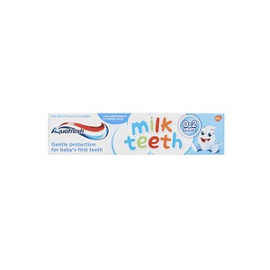 Milde und sichere Aqua fresh Kids Zahnpasta 50ml Milch zähne 0 bis 2 Jahre für die frühe Mundpflege - Product Image 3