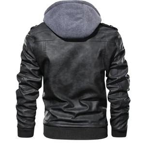 Chaqueta de cuero de talla grande de alta calidad para hombre, ropa de abrigo a prueba de viento con cierre de cremallera, transpirable, ropa de carreras para motocicleta - Product Image 5
