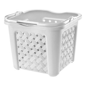 ตะกร้าเก็บของพลาสติก Arianna ขนาด 38x38x31.5 ซม. พร้อมหูหิ้ว สีแองโกร่า - Product Image 1