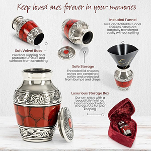 Urnas de recuerdo de aluminio de diseño clásico con acabado en madera al por mayor Mini urnas de cremación de alta calidad hechas en India - Product Image 4