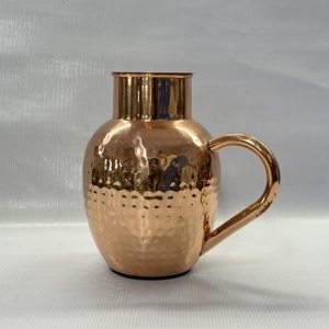 Jarra hogar y jardín decorativo diseño rústico Metal cobre jarra floreros jarra Vintage hecha a mano - Product Image 5