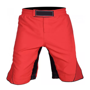 Short de course décontracté pour hommes personnalisé rouge uni avec techniques brodées grande taille bermuda respirant taille élastique longueur genou - Product Image 4