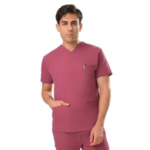 Haut de blouse médicale léger pour hommes, uniforme médical à manches courtes, tenue professionnelle pour clinique, fournisseur OEM sous marque privée - Product Image 3