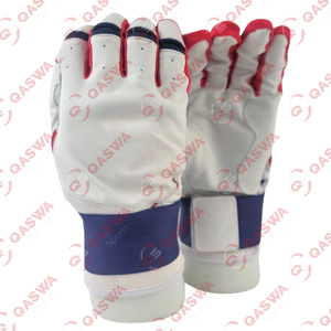 Long <b>Red</b> Blue White Color Cabretta Leather Baseball Batting <b>Gloves</b> Breathable Customized Logo Baseball <b>Gloves</b> for Game Practice - Product Image 1