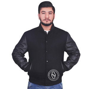 Men's Best Quality Adjustable Letterman Varsity <b>Canvas</b> <b>Jacket</b> Unique Design Stand Collar Winter Pattern Front Logo Finished - Product Image 2