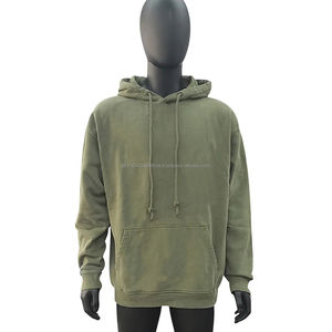 Sweat à capuche vintage délavé à l'acide de haute qualité 100% coton uni à manches longues Écologique Fournisseur ODM Hommes Femmes - Product Image 1