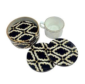 Handcrafted Wooden Meena <b>Coaster</b> Set Traditional Enamel Designs Classic Style <b>Heat</b> Resistant Durable Eco-Friendly Table Mats - Product Image 5
