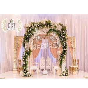 Élégant Bollywood Mandap pour les mariages canadiens Fibre Bollywood Mandap pour les mariages Magnifique FRP Mandap Décor pour mariage indien - Product Image 1