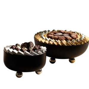 Bol à chocolat moderne de luxe fait à la main en métal blanc et or élégant 2026 - Product Image 3