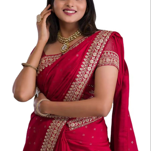 ชุดส่าหรีผ้าไหมชุดส่าหรีผ้าไหมคุณภาพสูงผ้าส่าหรีจากมอนซูน - Product Image 1