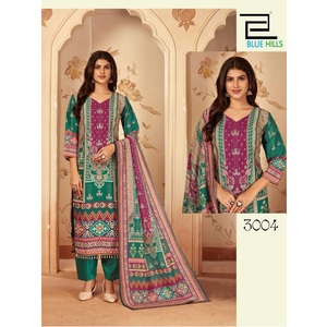 Qualité supérieure Pure Doux Mousseline Pakistanaise Kurti Ensemble Costume Magnifiquement Décoré Imprimés Numériques Broderie À La Main Indien Pakistanais - Product Image 1