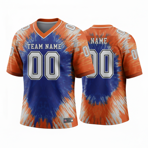 Custom American Football Practice Jersey Adults Short Sleeve Breathable Plus Size Option Front 100% Polyester V-neck - Product Image 3