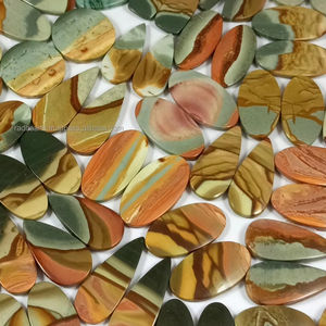 Natural Polychrome Jasper Pair Loose Gemstone Cabochon Quartz Loose Designer <b>Healing</b> Jasper <b>Crystals</b> For Pendant Making Supply - Product Image 2