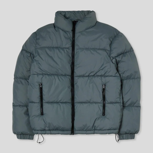 Veste matelassée à bulles personnalisée pour hommes Blouson aviateur d'extérieur à col montant et fermeture éclair pour l'hiver - Product Image 1