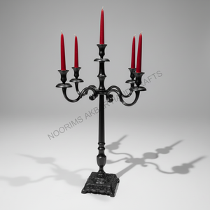 Centro de Mesa Decorativo para Bodas Moderno Hecho a Mano, Candelabro de Metal con Acabado de Lujo, Decoración de Boda de Aluminio Negro - Product Image 5