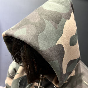 Sudadera con Capucha de Algodón para Hombre, Personalizable con Logotipo, Pedrería, Serigrafía, Cierre de Cremallera, Hombros Caídos, Estilo Vintage de Invierno - Product Image 4