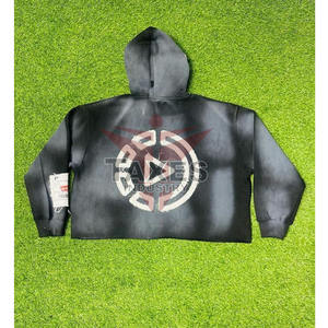 Sudaderas con Capucha para Hombre, Estilo Desgastado, con Estampado, 100% Algodón, Felpa Francesa, Cómodas, Talla Grande, con Parches - Product Image 2