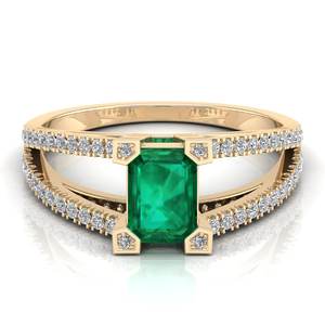 Anillo de plata de ley 925 con piedra preciosa de esmeralda de 1 quilate REYES Sparkling para mujer, joyería fina de moissanita VVS con certificado GRA - Product Image 6