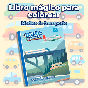 Libro da Colorare Magico per Bambini Attivabile con Acqua, Certificato EN71, Set di Giocattoli da Disegno in Cartone, Libro a Tema Divertente sul Trasporto - Product Image 1