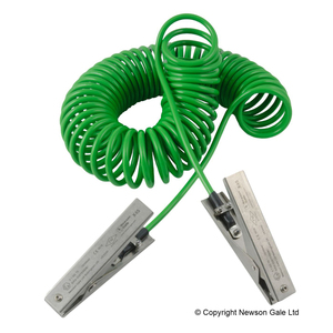 Cavo di messa a terra con due pinze di messa a terra, cavo di messa a terra a spirale verde, ATEX - Product Image 1
