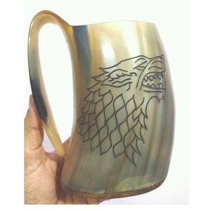 Taza de cerámica de cuerno vikingo de diseño natural con empuñadura a prueba de fugas para decoración del hogar tamaño personalizado precio al por mayor - Product Image 3