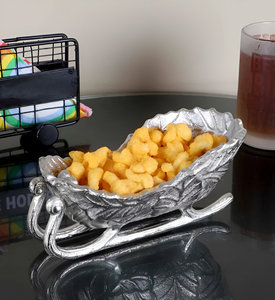 Plateau décoratif argenté de casse-croûte de chariot de père Noël de style américain de haute qualité au prix concurrentiel - Product Image 2