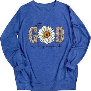 Sudadera con Capucha Corta para Mujer, con Estampado Personalizado de Logotipo de Flores, Sudadera Holgada, Lisa - Product Image 2