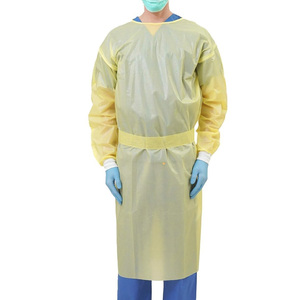 Cómoda BATA DE AISLAMIENTO médico desechable no tejida impermeable protectora de manga larga con costura soldada para hospitales y clínicas - Product Image 2