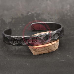 Brazalete de acero forjado a mano de Damasco, pulseras personalizadas - Product Image 4