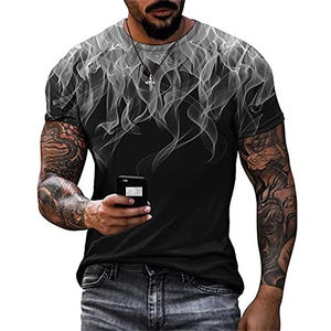 T-shirt pour homme de haute qualité, à séchage rapide, anti-plis, col montant, confortable, respirant, personnalisable par sublimation, en vente - Product Image 1